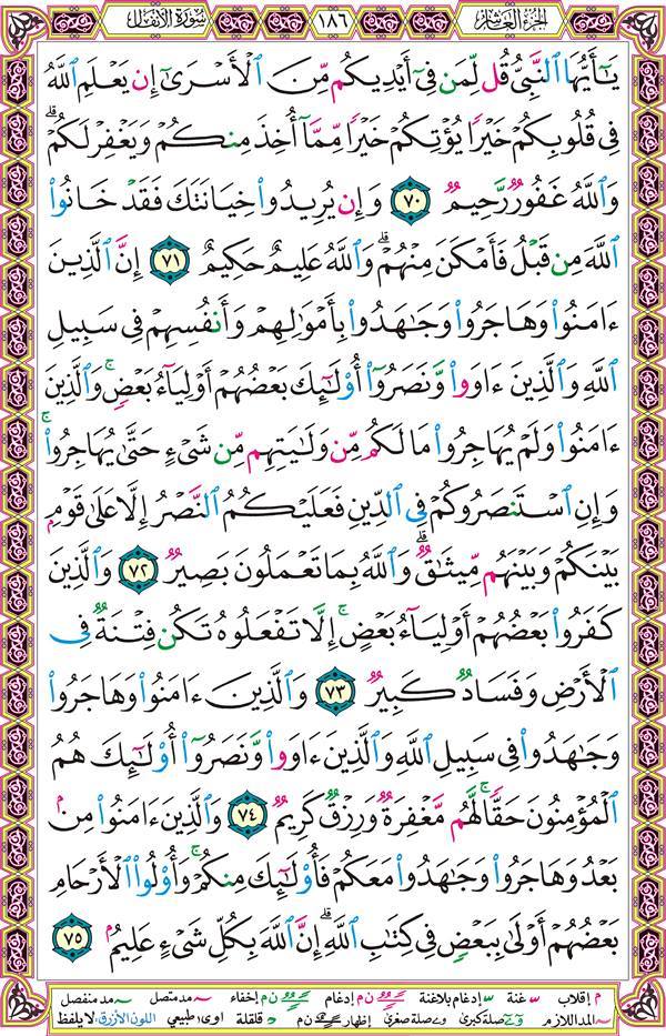 صفحة قرآن 186