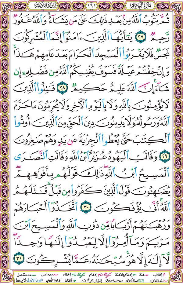 صفحة قرآن 191