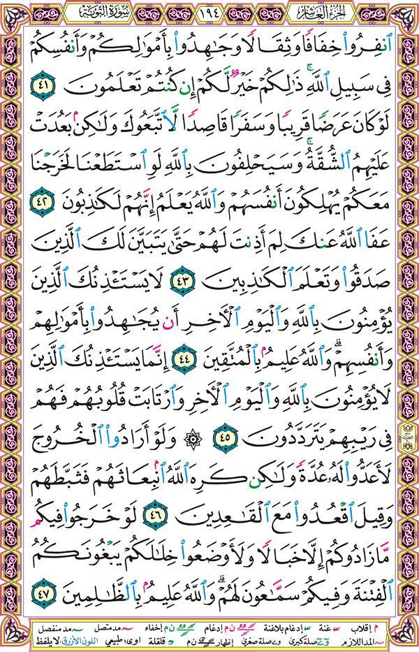 صفحة قرآن 194