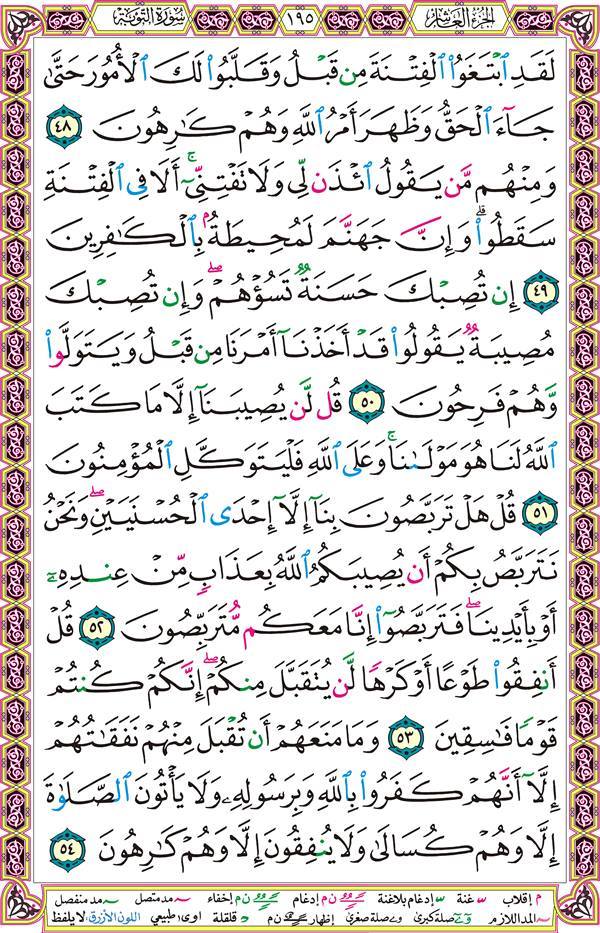 صفحة قرآن 195