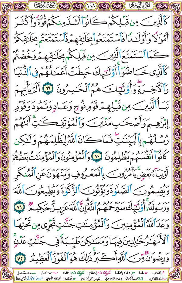 صفحة قرآن 198