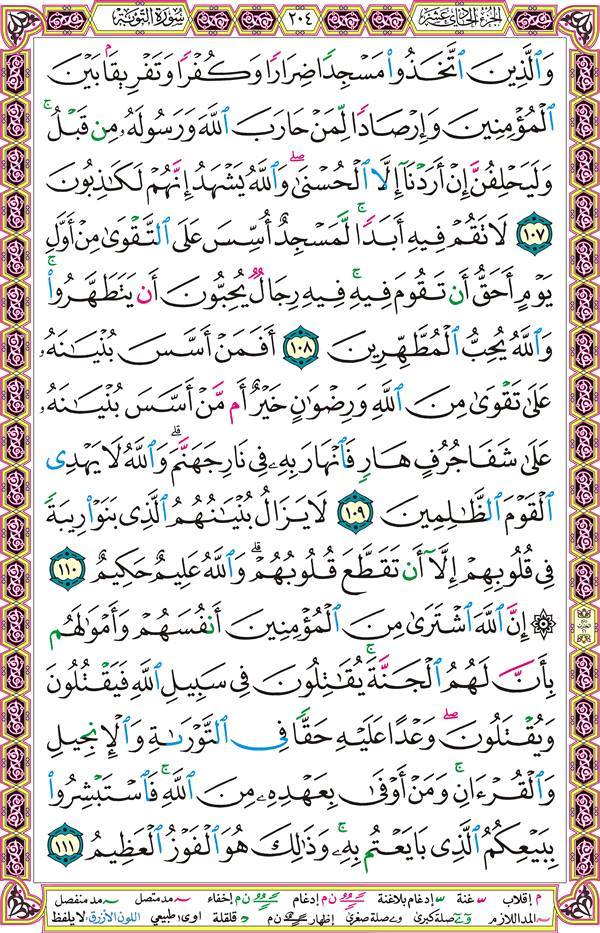 صفحة قرآن 204