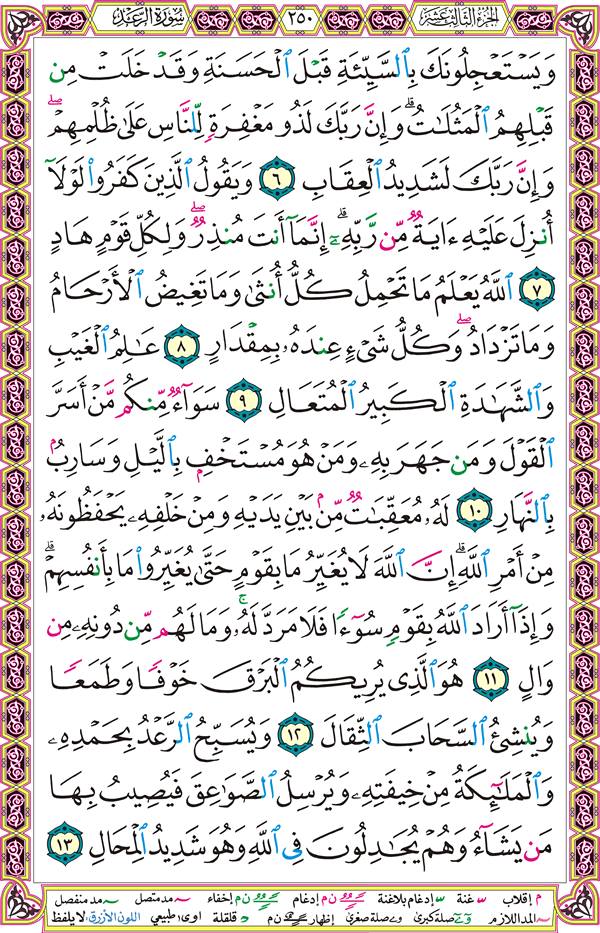 صفحة قرآن 250