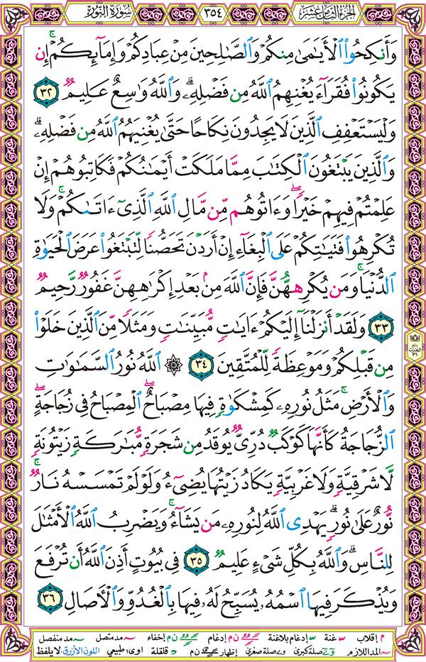 صفحة قرآن 354