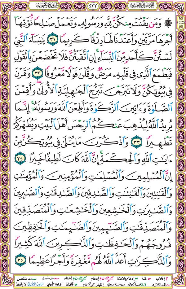صفحة قرآن 422