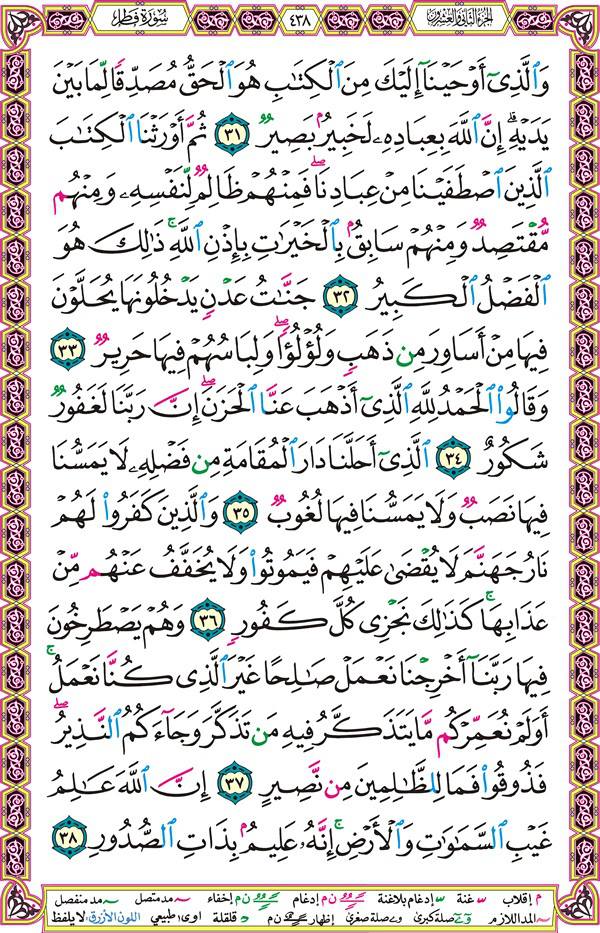 صفحة قرآن 438