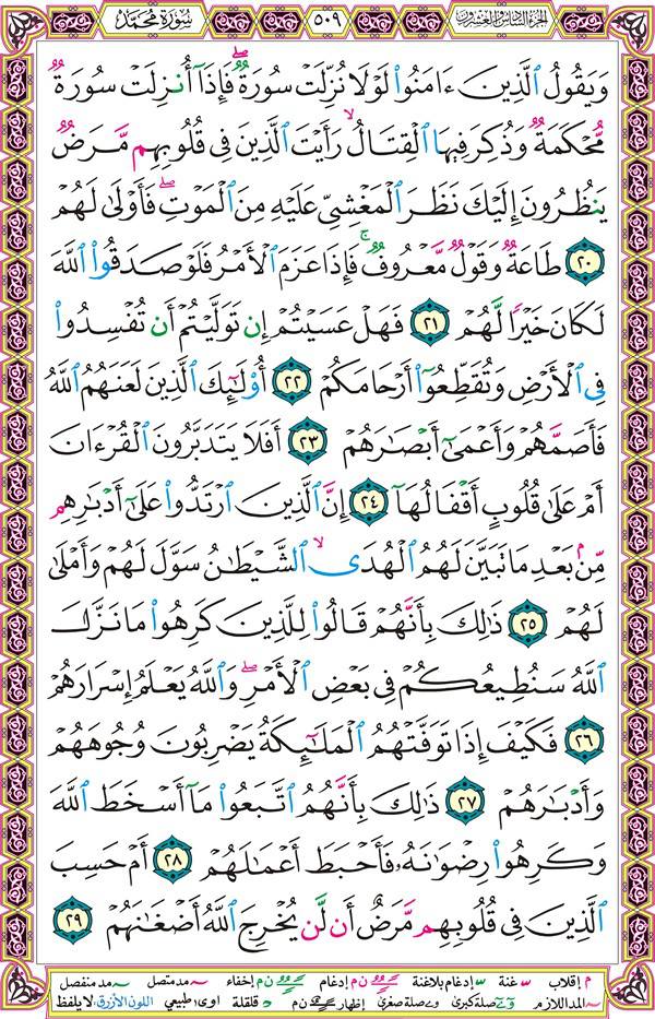 صفحة قرآن 509