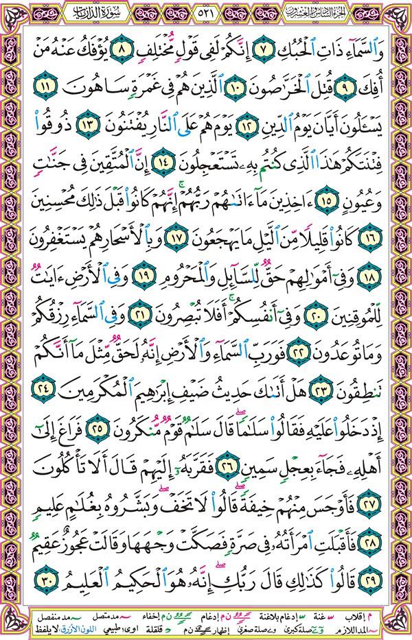 صفحة قرآن 521
